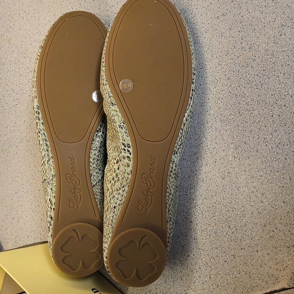 Lucky Brand Genuine Leather Emmie Flats in Mint Green Snakeskin - Picture 8 of 9